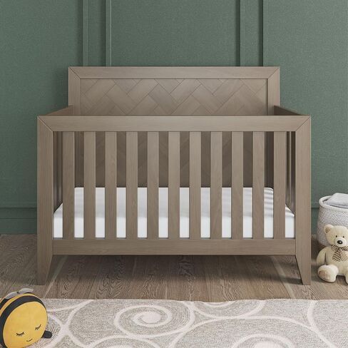 Child Craft Kieran Crib, Double Dresser and Chest Nursery Set, 3-Piece, Includes 4-in-1 Convertible Crib, Dresser and Chest, Grows with Your Baby (Toasted Chestnut) in Kuwait