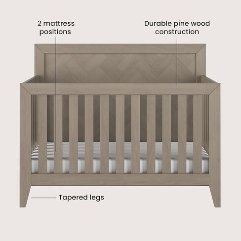 Child Craft Kieran Crib, Double Dresser and Chest Nursery Set, 3-Piece, Includes 4-in-1 Convertible Crib, Dresser and Chest, Grows with Your Baby (Toasted Chestnut) in Kuwait