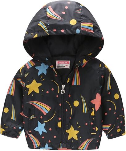 Toddler Kids Rain Jacket Lightweight 𝐖aterproof Fall Coat Zipper Hooded Lined Windbreaker Outerwear for Boys Girls in Saudi Arabia