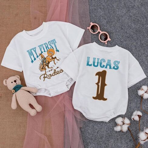Personalized One Year Down Football Sweater Romper, First Birthday Outfit Boy in Saudi Arabia
