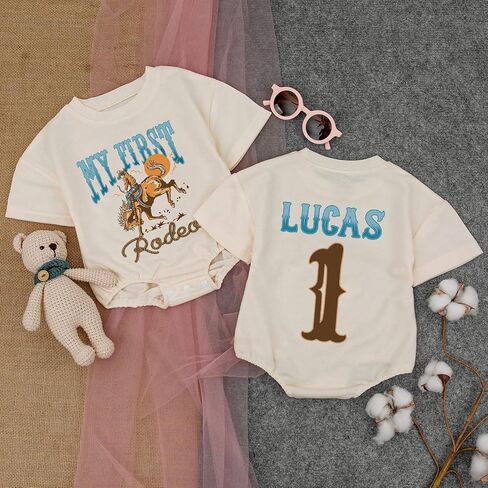 Personalized One Year Down Football Sweater Romper, First Birthday Outfit Boy in Saudi Arabia