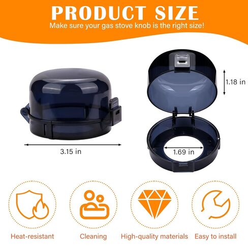 5-Pack Stove Knob Safety Covers,Upgraded Press Gas Stove Knob Locks,Durable Design Childproof Oven Knob Locks for Babies and Pets, Sticky and Easy to Install,Transparent in Kuwait