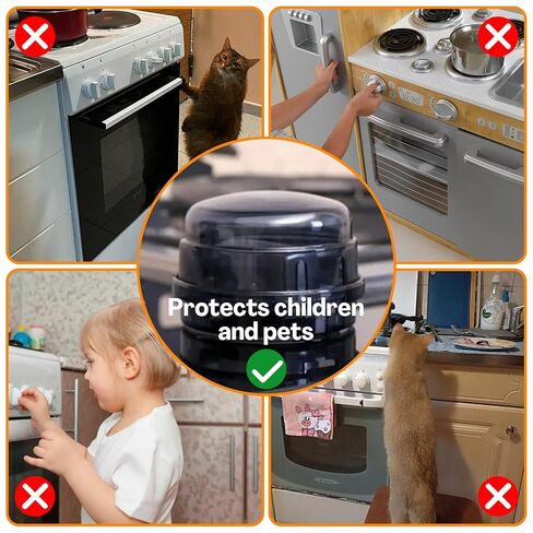 5-Pack Stove Knob Safety Covers,Upgraded Press Gas Stove Knob Locks,Durable Design Childproof Oven Knob Locks for Babies and Pets, Sticky and Easy to Install,Transparent in Kuwait