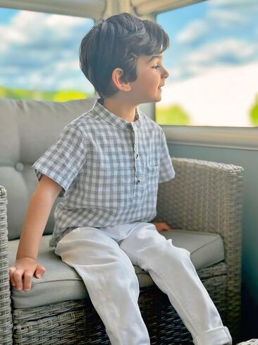 Volunboy Toddler Boy Henley Shirts Baby Short Sleeve Cotton T-Shirts Kids Summer Casual Clothes 2 Pack in Saudi Arabia