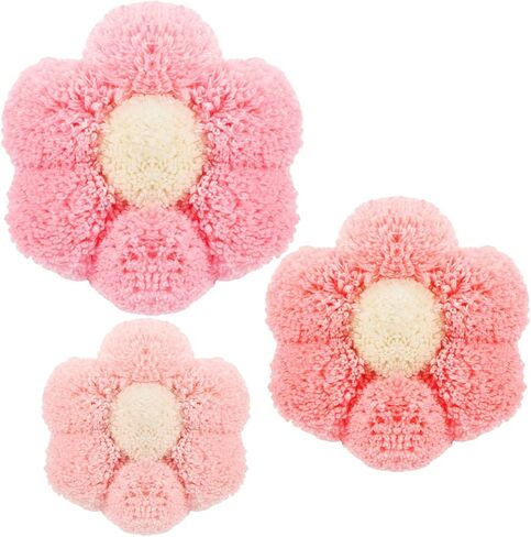 3 Pieces Boho Nursery Daisy Wall Decor Daisy Flower Woven Macrame Wall Hanging 3 Size Nursery Floral Decor for Bedroom Home Office(Boho) in Saudi Arabia