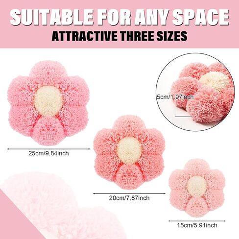 3 Pieces Boho Nursery Daisy Wall Decor Daisy Flower Woven Macrame Wall Hanging 3 Size Nursery Floral Decor for Bedroom Home Office(Boho) in Saudi Arabia