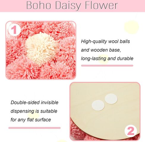3 Pieces Boho Nursery Daisy Wall Decor Daisy Flower Woven Macrame Wall Hanging 3 Size Nursery Floral Decor for Bedroom Home Office(Boho) in Saudi Arabia