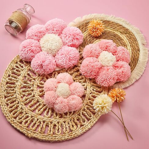 3 Pieces Boho Nursery Daisy Wall Decor Daisy Flower Woven Macrame Wall Hanging 3 Size Nursery Floral Decor for Bedroom Home Office(Boho) in Saudi Arabia
