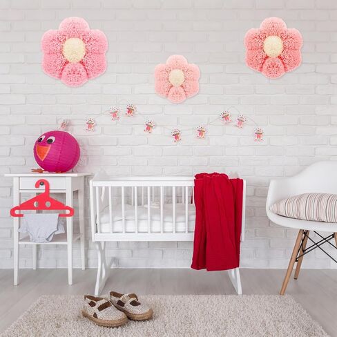 3 Pieces Boho Nursery Daisy Wall Decor Daisy Flower Woven Macrame Wall Hanging 3 Size Nursery Floral Decor for Bedroom Home Office(Boho) in Saudi Arabia