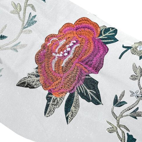 Boho Floral Embroidery Cotton Linen Tops for Women Summer Casual 3/4 Sleeve T Shirts Lightweight Ethnic Style Blouse in Kuwait
