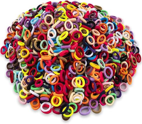 400 PCS Baby Hair Ties – No Damage Elastic Ponytail Holders, Soft Seamless Multicolor Hair Bands for Toddlers and Girls, Baby Hair Accessories (Mixed blue) in Saudi Arabia