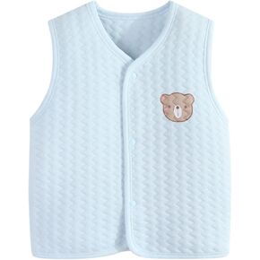 Kids Baby Boys Girls Winter Vest Fleece Button Down Cute Soft Waistcoat Jackets Toddler Casual Outerwear Fall Spring Clothes