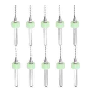 #US 10pcs 1/8" Shank 0.8mm Tungsten CNC Engraving Micro PCB Drill Bits Set