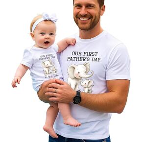 Custom Our First Fathers Day Together Matching Outfit, Dad And Daughter Matching Shirt, New Dads Gifts