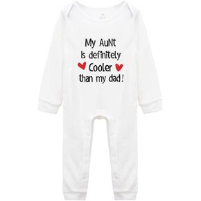 My Aunt is Definitely Cooler Than Dad Baby Onesie Bodysuit Rompers