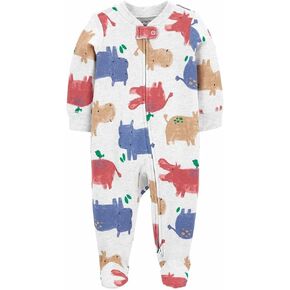 Carter's Boys' 1-Piece Snug Fit Footie Sleeper PJs (9 Months, Hippos)