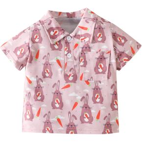 The 𝐂hildren's 𝐏lace Kids Baby and Toddler Boys Short Sleeve Solid Color Pique Polo T-Shirt Tops Summer Tee Clothes