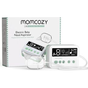 Momcozy Nasal Aspirator, 9 Levels Strong Suction Baby Nose Sucker with Lullaby, Electric Nose Aspirator for Toddler, Safe Material BPA Free for Newborn, Automatic Nose Cleaner with Silicone Tips