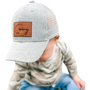 Custom Toddler Baseball Cap Personalized Name Hat Baby Boy Adjustable Trucker Hat Toddler Snapback Hat Dad Son Matching Hats (Style 1)