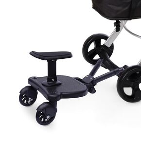 Universal Stroller Board, Adjustable 2-in-1 Stroller Glider Board Baby Car Attachment with Detachable Seat Holds Children Up to 55lbs(Black)