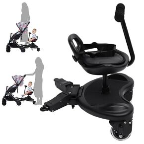 Universal 2-in-1 Stroller Board, Buggy Board with Detachable Seat Standing Board, Holds Children Up to 44lbs