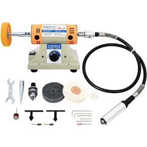 Jewelry Polisher, Adjustable Speed Polishing Machine, Multi-Function Bench Lathe Polisher, Bench Grinder Used for Jewelry, Dental, Metal, Manual DIY