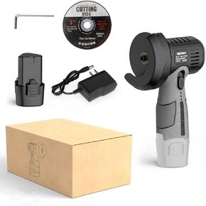 Brushless Cordless Angle Grinder Kit, 12V Mini Angle Grinder with Cutting Disc, 15000rpm Mini Electric Angle Grinding Tool with Battery and Charger for Cutting Polishing (With one battery)