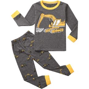 Baby Sleeve Long Tops+Pants Cartoon Outfit Boys Set Kids Printed Pajamas Car Boys Baby Boy Clothes Newborn Boy