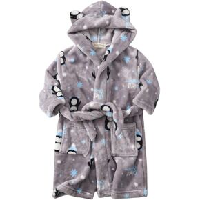 Toddler Kids Baby Boys Girls Robe Suit Cartoon Bathrobes Hooded Warm Flannel 𝐍ight-Robe Clothes Toddler