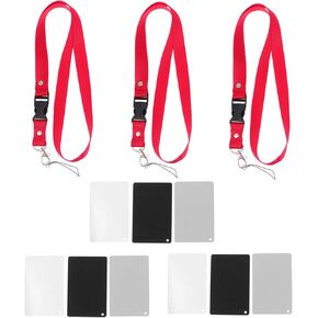 9Pieces Neutral Grey White Black Photography Exposure Cards with Strap for DSLR Camera Scratch Resistant Color Balance Accessories for Accurate Light Ratio Measurement