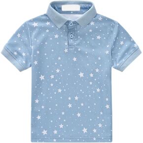 Kids Boys Dinosaur 𝗣𝐨𝐥𝐨 Shirts Toddler Boy 𝐂artoon T-Shirt Short Sleeve Tops Toddler Cotton 𝐁utton Casual Tee