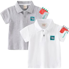 The 𝐂hildren's 𝐏lace Baby Kids Toddler Boys Short Sleeve Pique Polo Shirt Solid Color T-Shirt Tops Summer Clothes