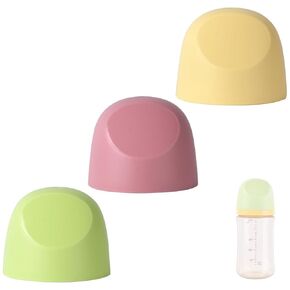 Baby Bottle Replacement Caps Compatible with Pigeon 3rd Generation PPSU/PP/Glass Wide Neck Nursing Bottles, 3 Pack (Sent in Random Color)