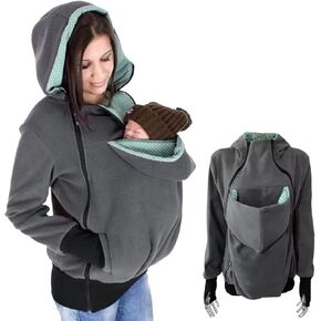Maternity Hoodie, 3-in-1 Removable Kangaroo Pouch Hoodie, Winter Soft Warm Baby Wearing Jacket, Multifunction Cozy Maternity Jacket for Mom and Baby,Kangaroo Pouch Hoodie