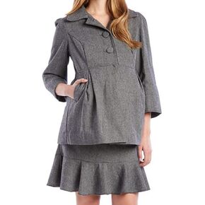 MATERNITY BUTTON DOWN EMPIRE WAIST JACKET AND MATCHING PENCIL SKIRT