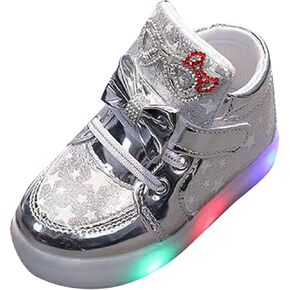 Light Up Shoes Non-Slip High Top Slip On Shoes Lac𝐞 Up Bow Walking Shoes Wide Toe Box Warm Led Snow Boots