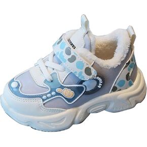 Kids Lightweight Breathable Running Shoes Boys Girls Fleece Cotton Tennis Sneakers Comfortable Slip On Snow Boots