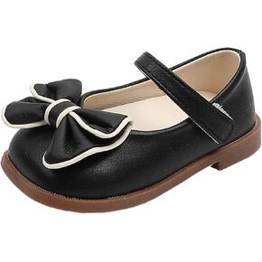 Toddler Girls Dress Shoes with Bow Toddler Flower Girls Shoes Mary Jane Flats for Party School Wedding Shoes