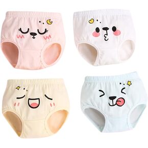 Little Girls Underwear Toddler Infant Cotton 𝐏anties Breathable Soft Briefs Cartoon Baby Training Pants 4 PC