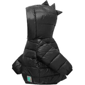 Toddler Baby Dinosaur Hooded Puffer Coat Cute Infant Padded Windproof Solid Color Zip Jacket Winter Warm Outerwear