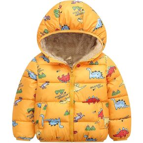 Toddler Boys Girls Sherp𝐚 Lined Winter Coat Hooded Puffer Jacket Lightweight Packable Down Coat Boys Linen Outfit