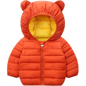 Toddler Boy Coats Baby Puffer Jacket Winter Coats for Kids 𝐁ear Ears Hooded Down Jacket Coat Baby Girls Light