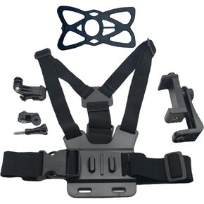 Elastic Belt Body Mount Chest Head Strap Harness Set, Chest Strap with 360 Rotation Phone Adjustable Body Mount Belt