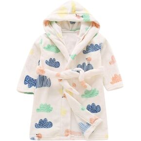 Toddler Baby Boys Girls Cartoon Bathrobes Flannel Night-Robe Sleepwear Toddler Baby Boy Outfit