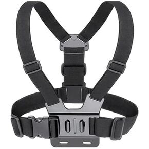 Reflex Camera Video Recording Chest Harness Strap compatible with Go Pro Hero 13-3, D J I Osmo Action - Hands-Free Filming for Sports and Adventures - Black