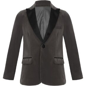 Kid Toddler Boys Velvet Blazer Tuxedo Suit Prom Jacket Wedding Birthday Dinner Coat One Button Outfits