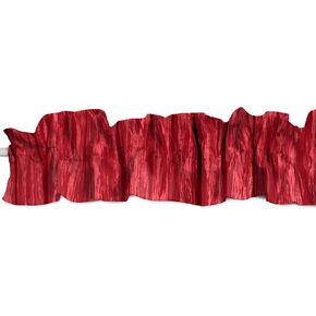Crushed Crinkle Taffeta Sleeve Topper Window Valance Top Bottom Ruffle Home Décor Bedroom Nursery Kitchen Window (58" Wide x 5" Tall, White)