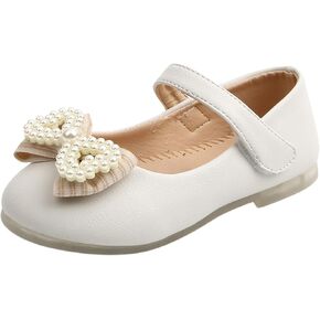 Girls Casual Sandals Spring And Autumn New Solid Color Girls Pearl Bow Small Shoes Children's Flat Leather Size 2 Slides