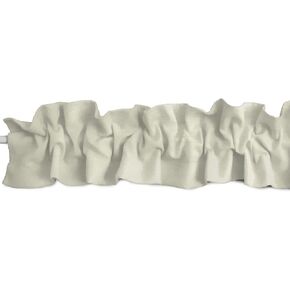 Faux Dupioni Silk Sleeve Topper Window Valance Top Bottom Ruffle Home Décor Bedroom Nursery Kitchen Window (120" Wide x 9" Tall, Ivory)