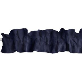 Shiny Satin Sleeve Topper Window Valance Top Bottom Ruffle Home Décor Bedroom Nursery Kitchen Window (58" Wide x 5" Tall, Navy)